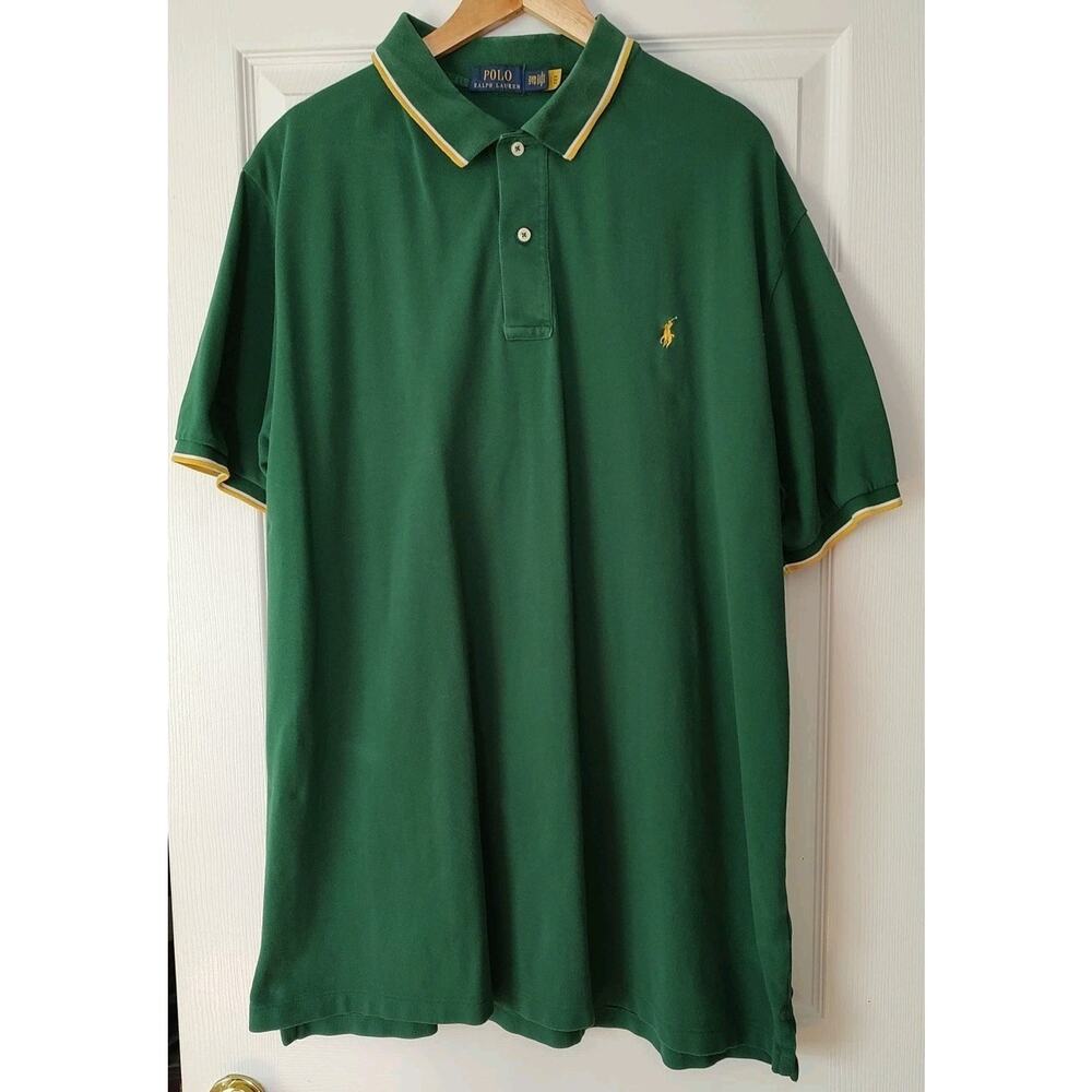Men's Ralph Lauren Polo Shirt Big Rolex Green Short Sleeve Gold Pony - 3XB